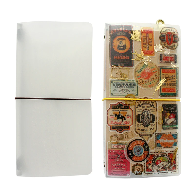 Vintage Leather Journal Notebook - دفتر ملاحظات للمسافرين مع أوراق قابلة