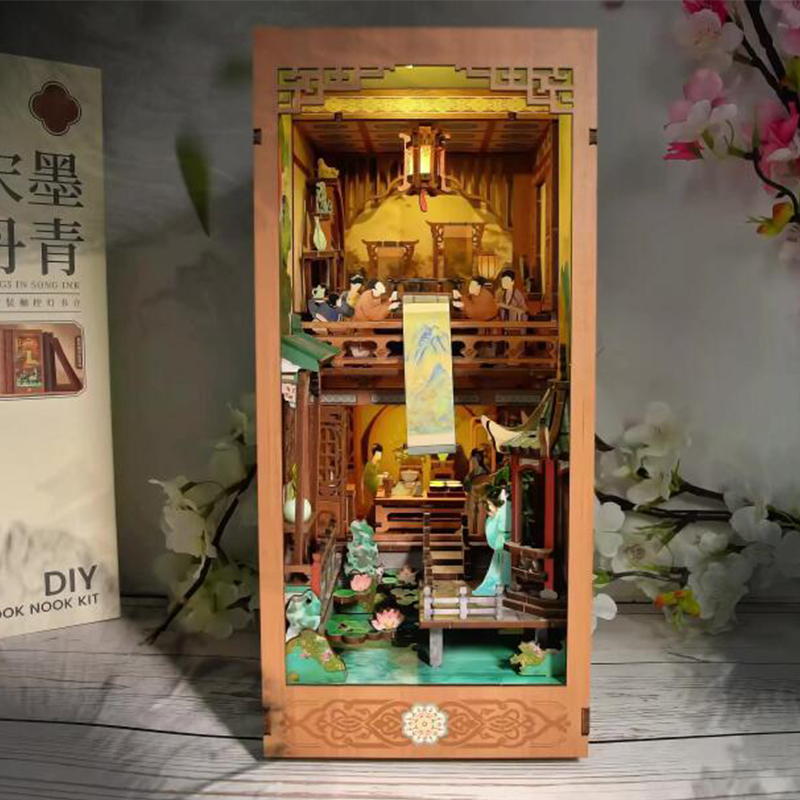 Diy Wooden Book Nook Kit Shelf Insert - لتقوم بها بنفسك كتاب خشبي زاوية