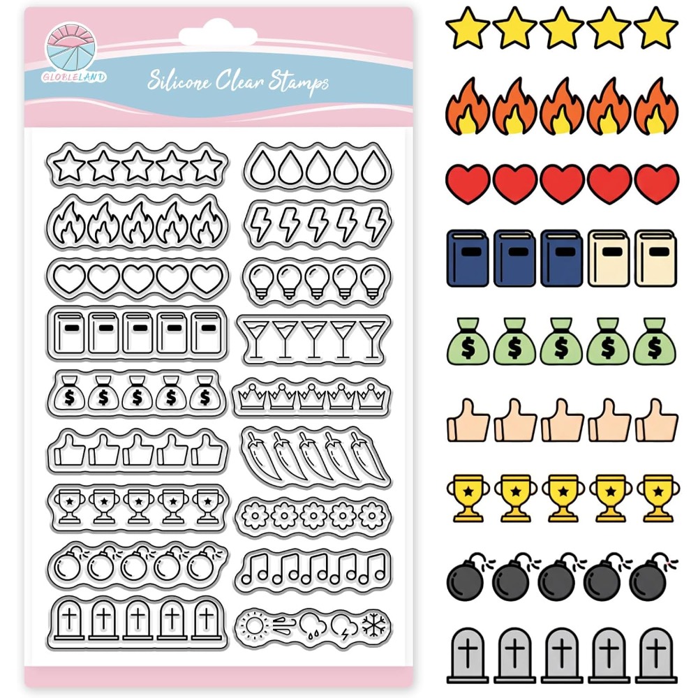 Blank Sheet Music Notebook - أختام شفافة بتصنيف النجوم لصنع البطاقات،