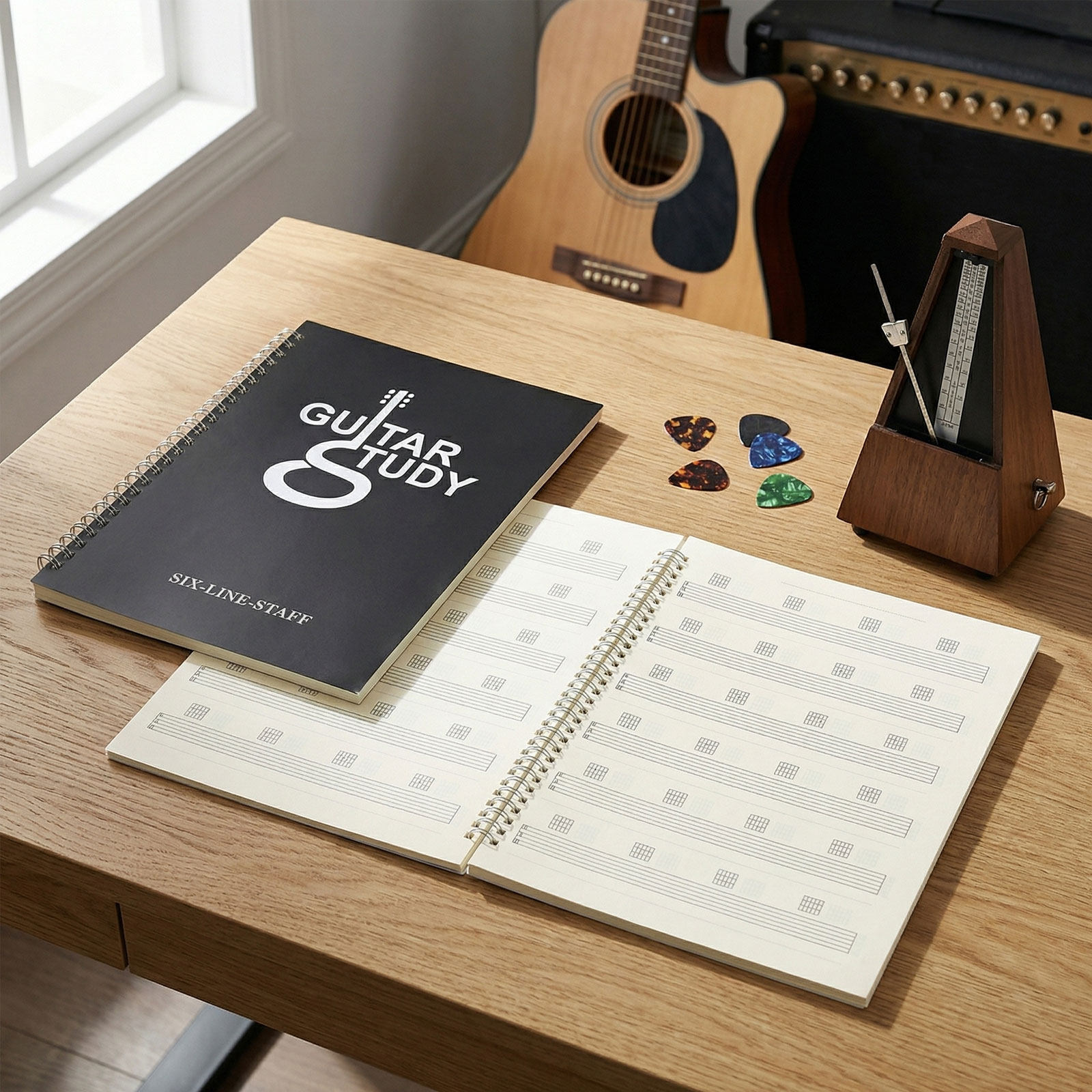 قطعتان من دفتر تدوين النوتات ا - مراجعة Blank Sheet Music Notebook وسعره