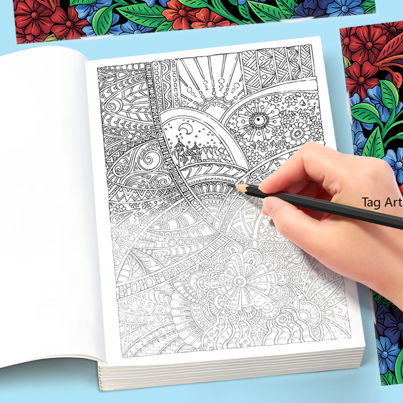 كتاب تلوين للكبار لتخفيف التوت - مراجعة Adult Coloring Book Stress Relief وسعره