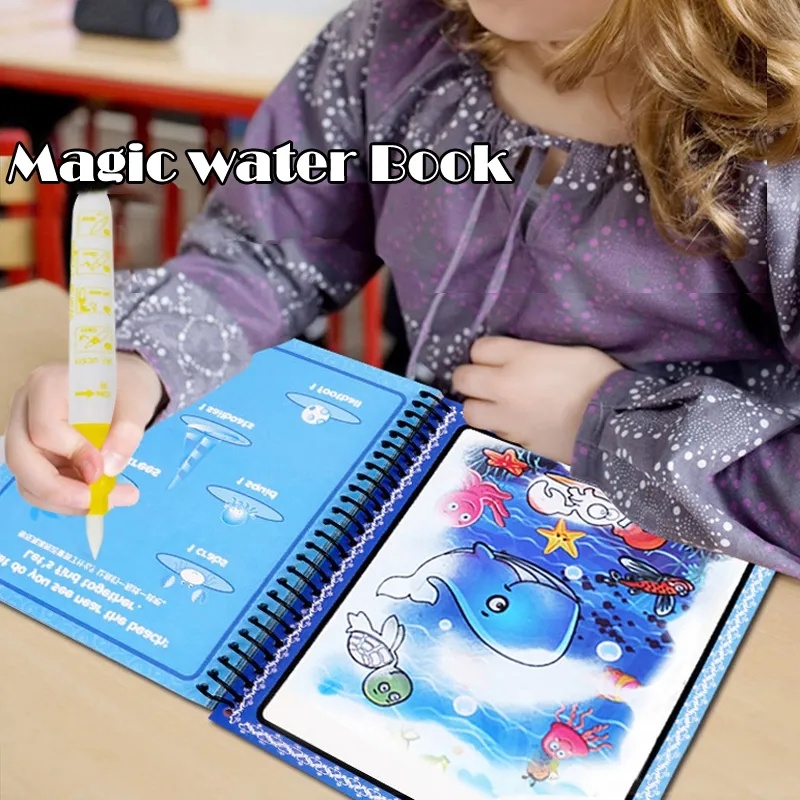 كتاب تلوين مائي سحري قابل لإعا - مراجعة Reusable Water Magic Coloring Book وسعره