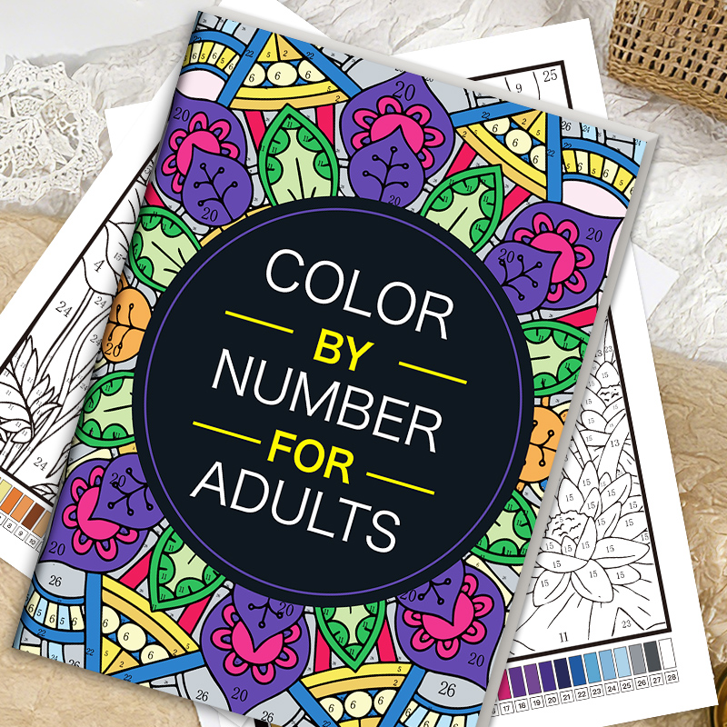كتاب تلوين بالأرقام للكبار، 32 - مراجعة Adult Coloring Book Stress Relief وسعره