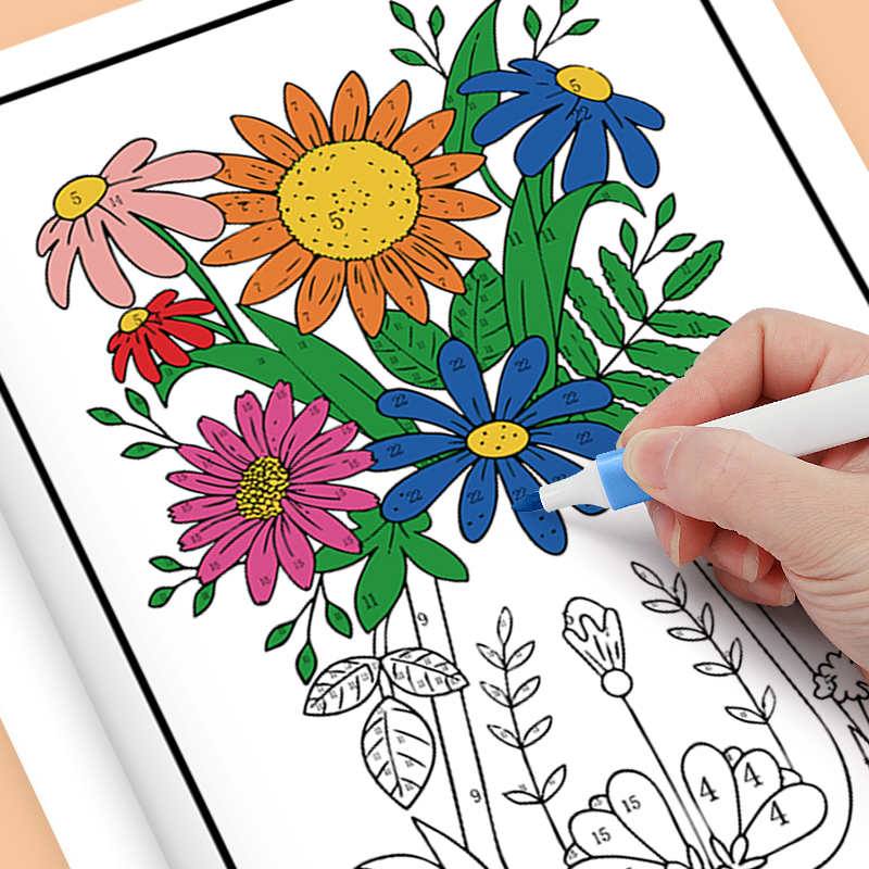 كتاب تلوين بالأرقام للكبار، 32 - مراجعة Adult Coloring Book Stress Relief وسعره