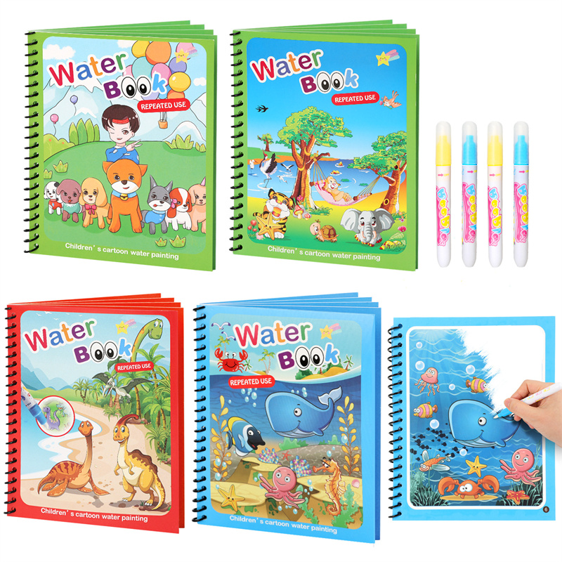 ألعاب مونتيسوري كتاب تلوين قاب - مراجعة Reusable Water Magic Coloring Book وسعره