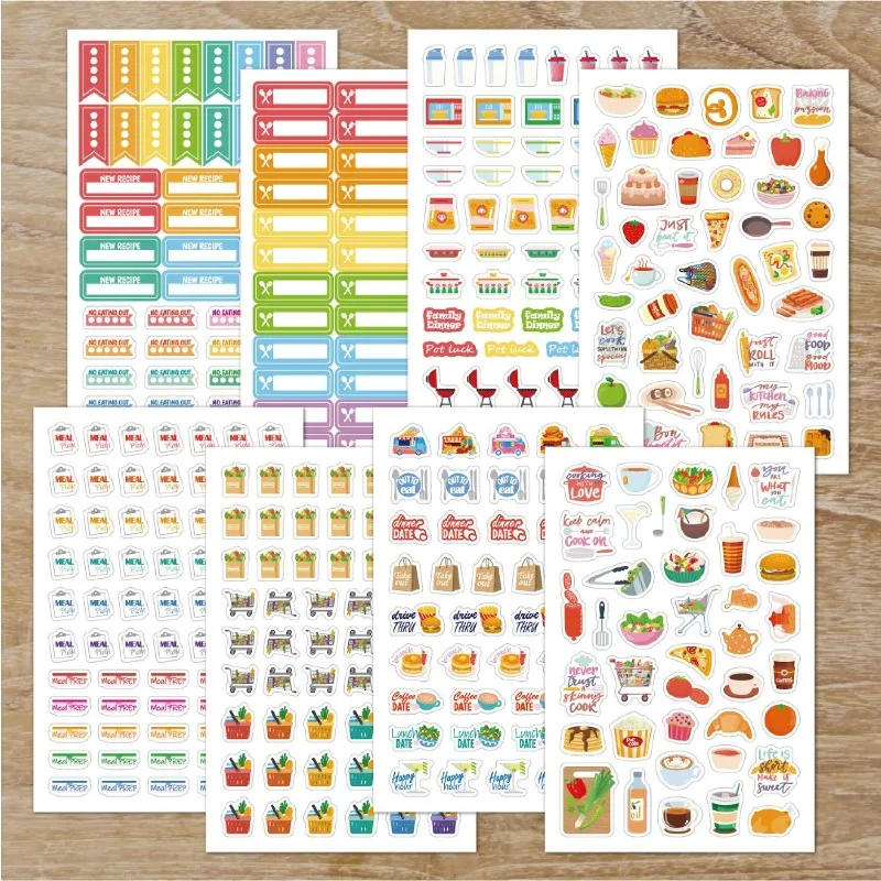 ملصقات تخطيط الطعام، ملصقات تز - مراجعة Stationery Books وسعره