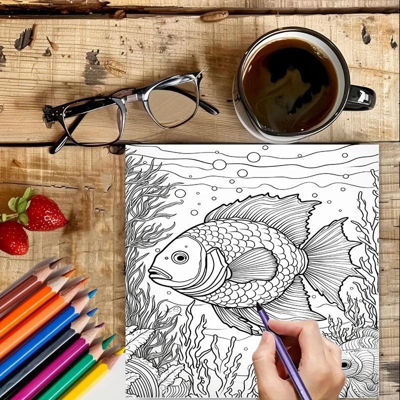 كتاب تلوين صيفي تحت الماء للبا - مراجعة Adult Coloring Book Stress Relief وسعره
