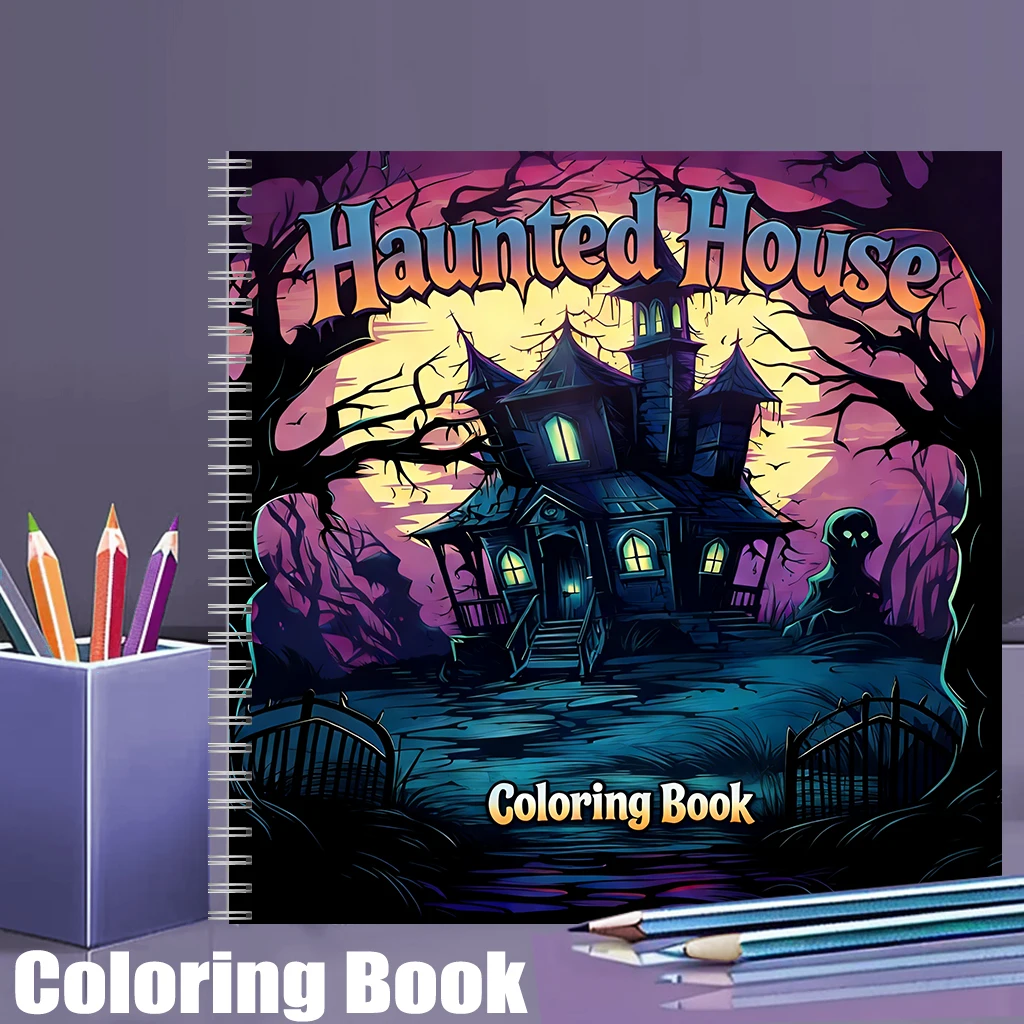 كتاب تلوين بيت الأشباح للبالغي - مراجعة Adult Coloring Book Stress Relief وسعره