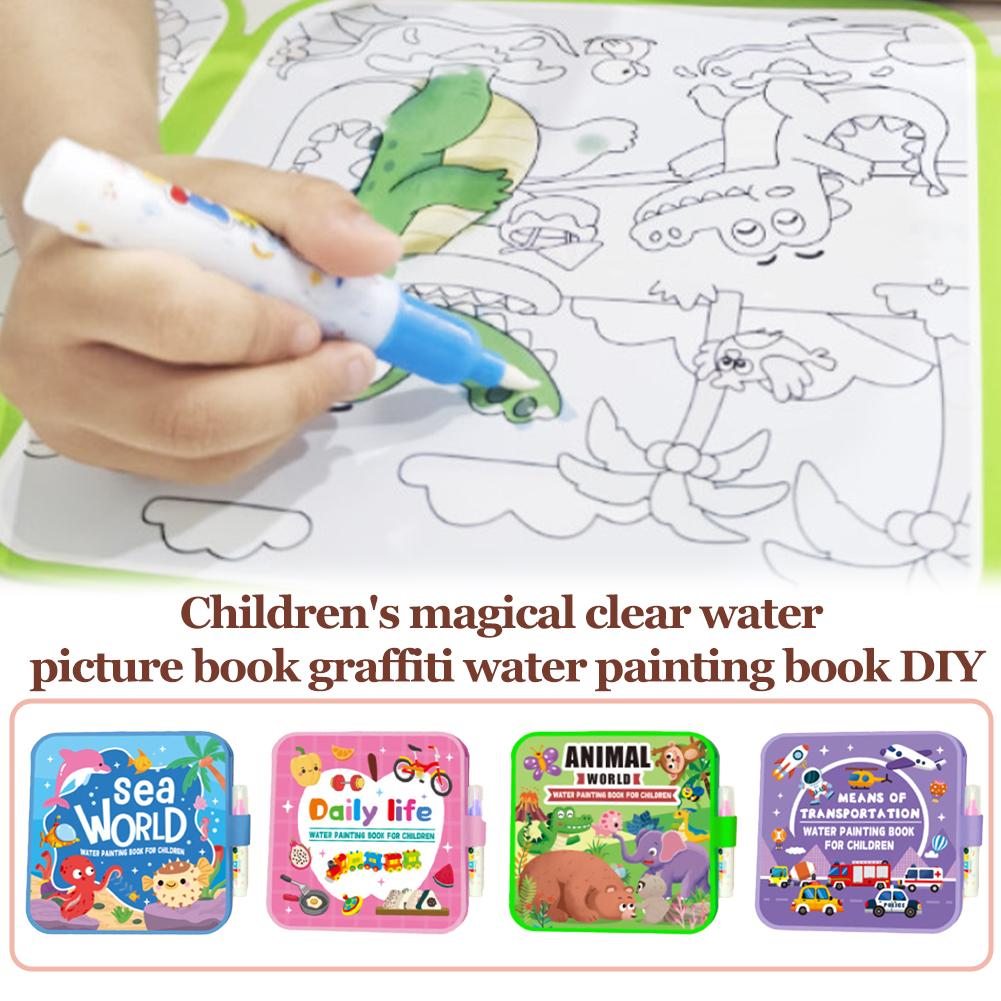 كتاب رسم مائي قابل للطي للأطفا - مراجعة Reusable Water Magic Coloring Book وسعره